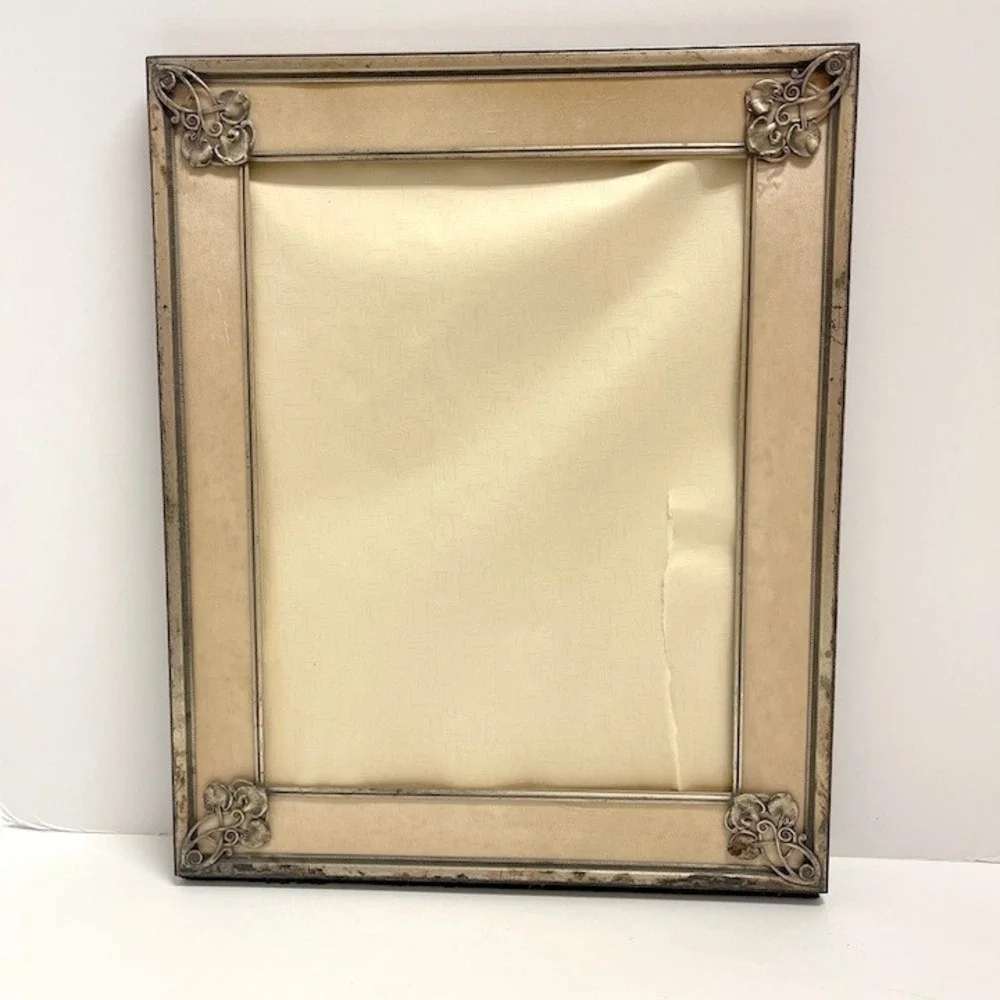Vintage‎ Art Nouveau Style Picture Frame Silver Ornate Floral Antique